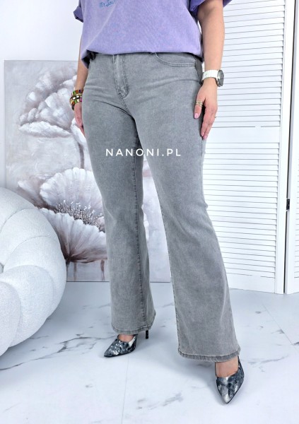 Spodnie Jeansowe Szare Dzwony Plus Size  42-50 Marife