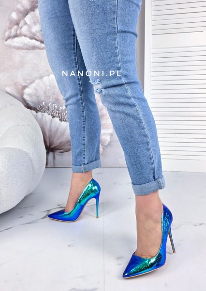 Spodnie Niebieskie Plus Size Mom Fit 44-54 z Dziuram Luma