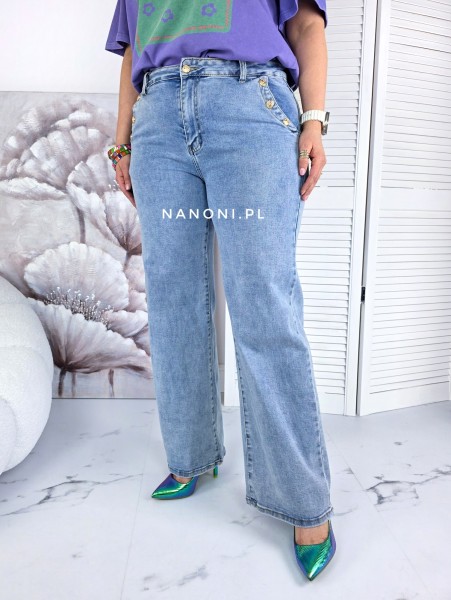 Spodnie Jeansowe Niebieskie Plus Size Szerokie 44-52 Zuri