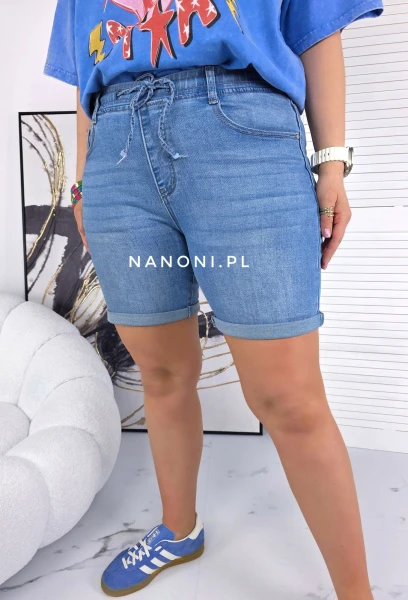 Jeansowe Spodenki Niebieskie Plus Size Na Gumie 44-54 Laguna