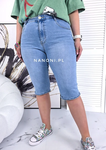 Spodenki Jeansowe Szorty Niebieskie Jasne Plus Size Podwinięte 44-54 Havana