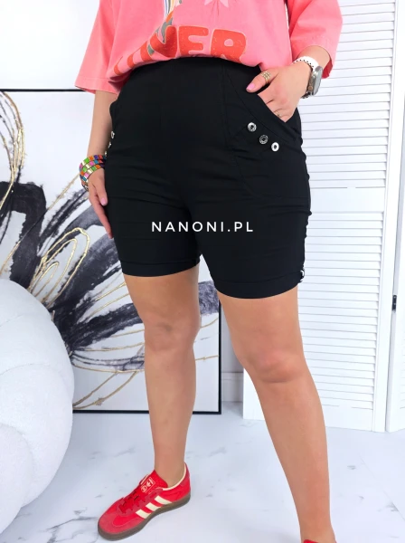 Spodenki Szorty Czarne Plus Size Podwinięte 42-54 Prija