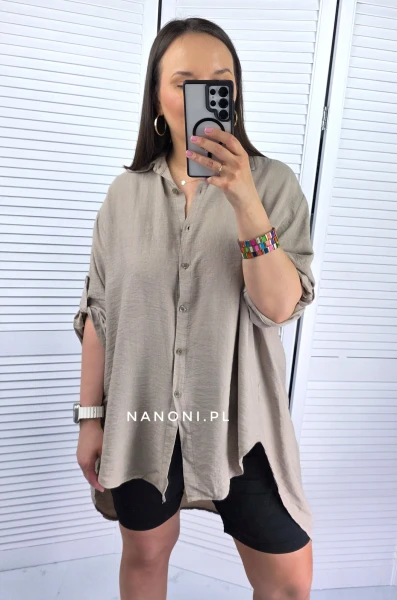 Koszula Oversize Beżowa Plus Size Siena