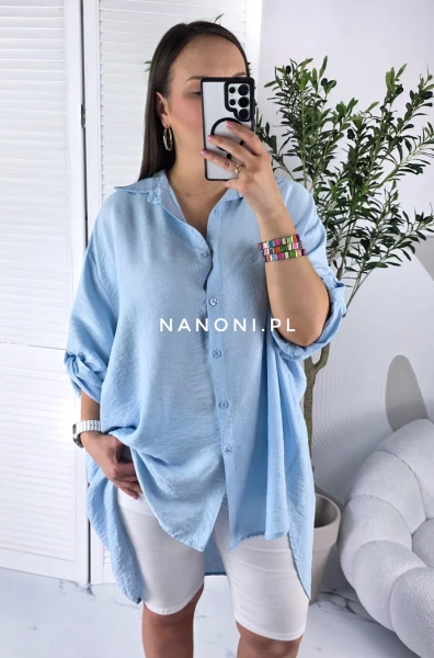 Koszula Oversize  Błękitna Plus Size Siena
