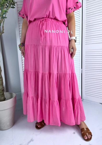 Spódnica Maxi Isola Plus Size Różowa