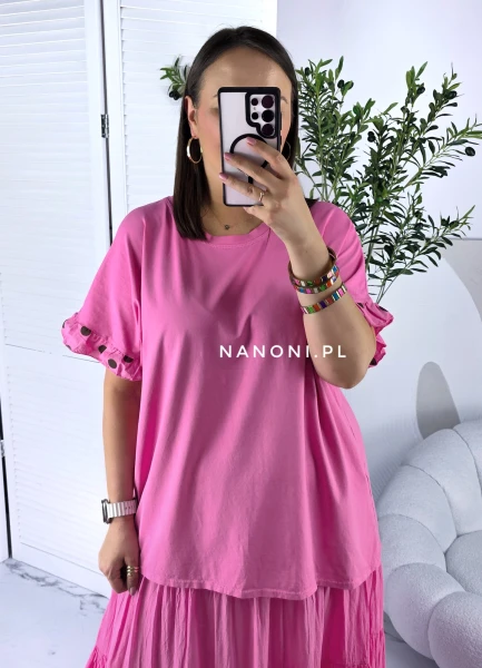 Bluzka Plus Size Różowa Aria