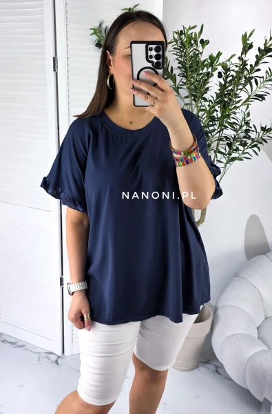 Bluzka Plus Size Granatowa Aria