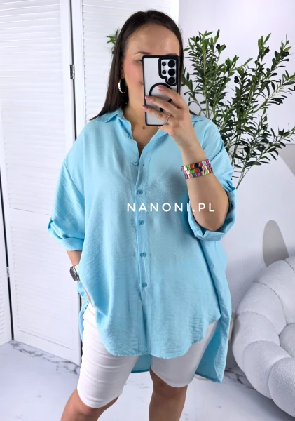 Koszula Oversize  Błękitna II Plus Size Siena