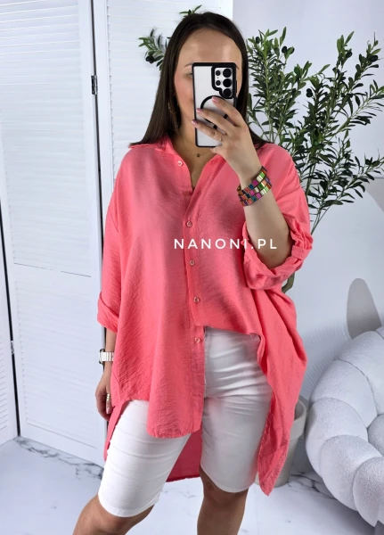 Koszula Oversize Koralowa Plus Size Siena