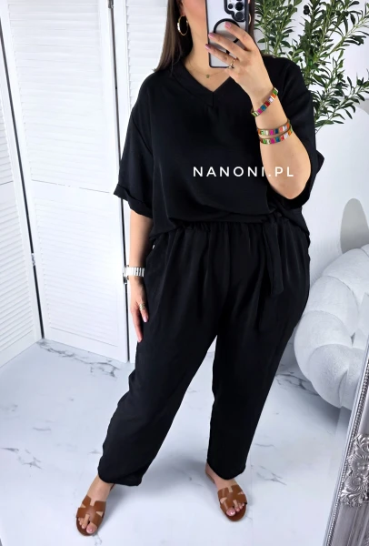 Komplet Plus Size Czarny Ravella