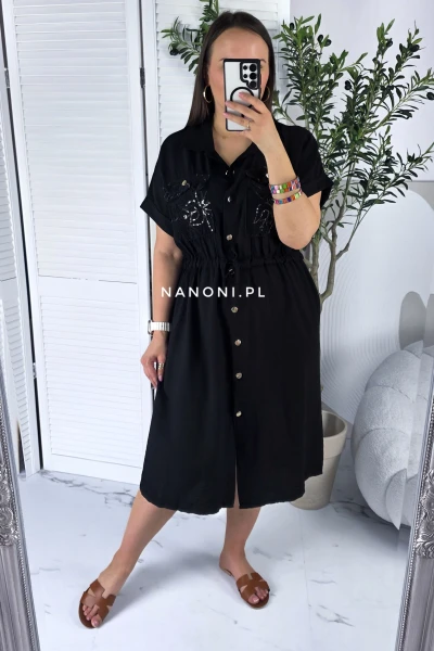 Sukienka Plus Size Czarna 42-46 Olivia