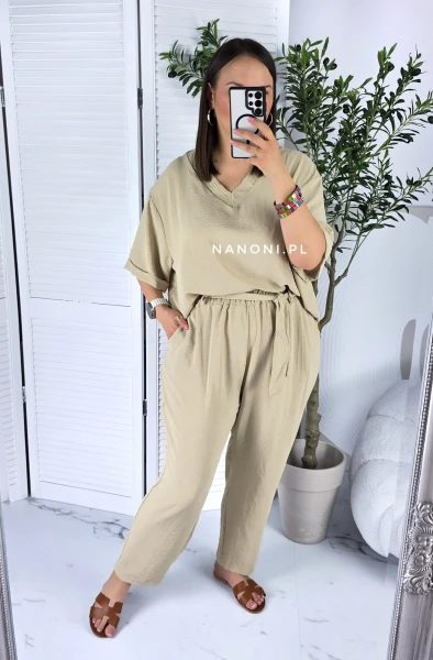 Komplet Plus Size Beżowy II Ravella