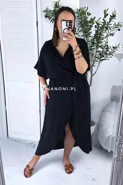Sukienka Midi Czarna Plus Size 42-46 Lorena
