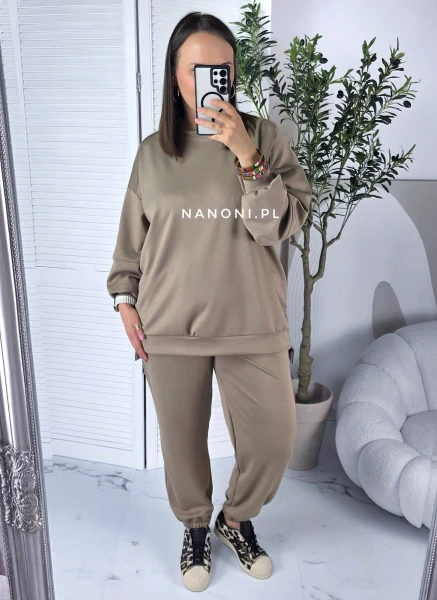 Komplet Dresowy Masełko Plus Size Elva Beż