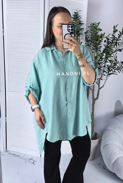 Koszula Oversize Zgaszna Mięta Plus Size Siena