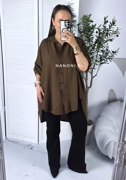 Koszula Oversize  Czekolada Plus Size Siena 