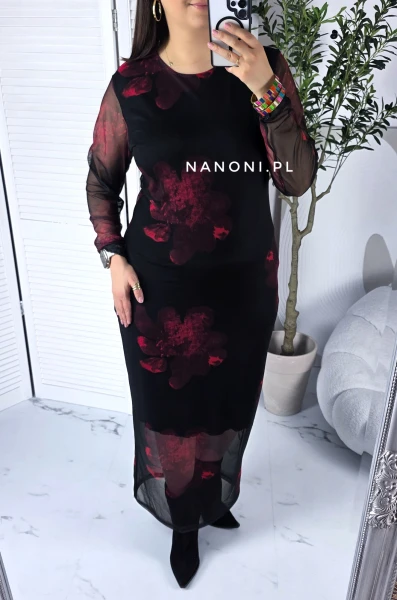 Sukienka Maxi Plus Size w Kwiaty Malia