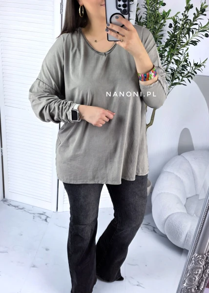 Bluzka Plus Size Oversize Mavi Taupe