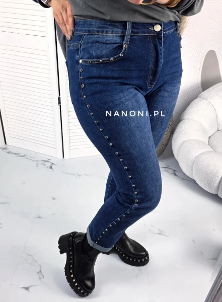 Spodnie Granatowe Plus Size Mom Fit Tess 44-54